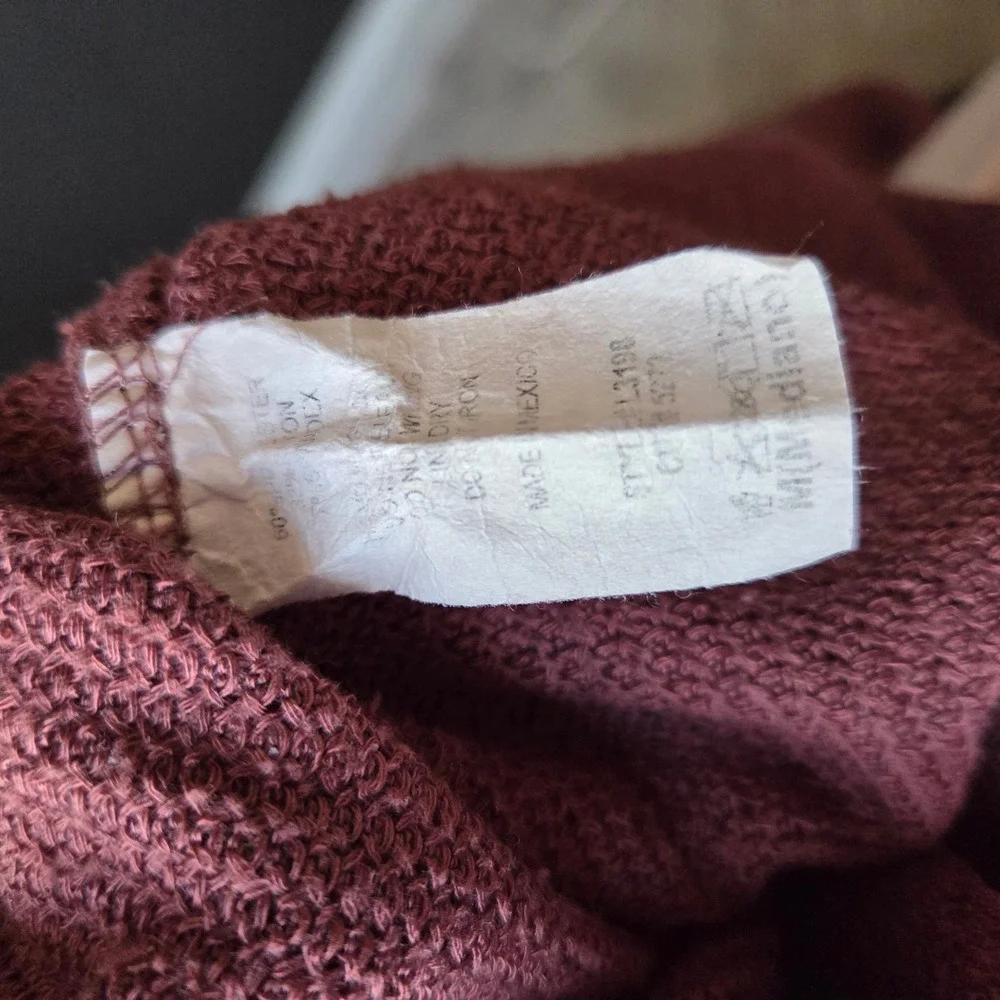 Ginger G Dusty‎ Rose Ribbed Knit Oversized Long Sleeve Top Women M Basic Cozy